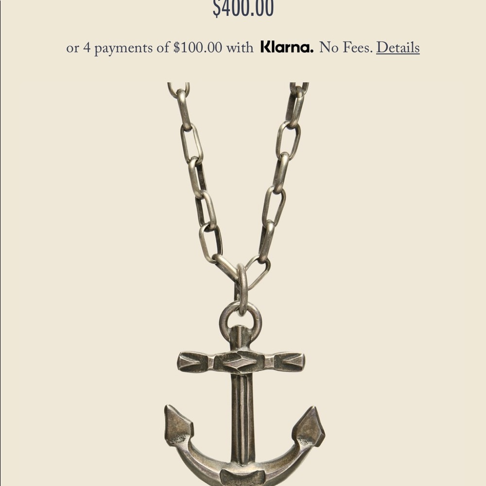 STAMPED ANCHOR PENDANT - STERLING SILVER